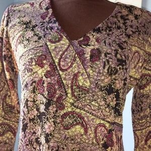 Notations Petite Med Stretch 3/4 Long Sleeve Top